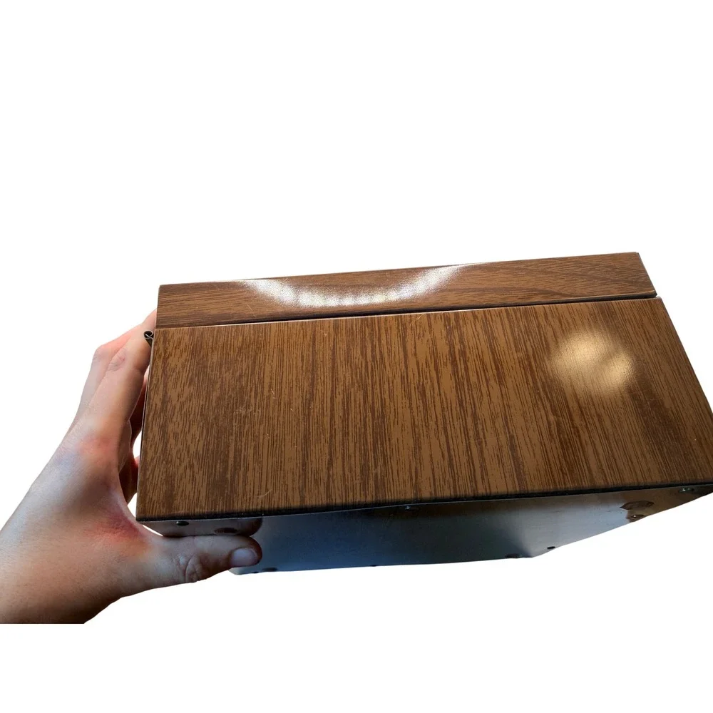 Vintage Ballonoff Porta File Metal Box Wood Grain Storage 1499 Made in USA